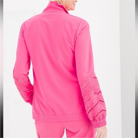 Chicos Zenergy Novelty Cut Out Print Jacker Small - Picture 5 of 14